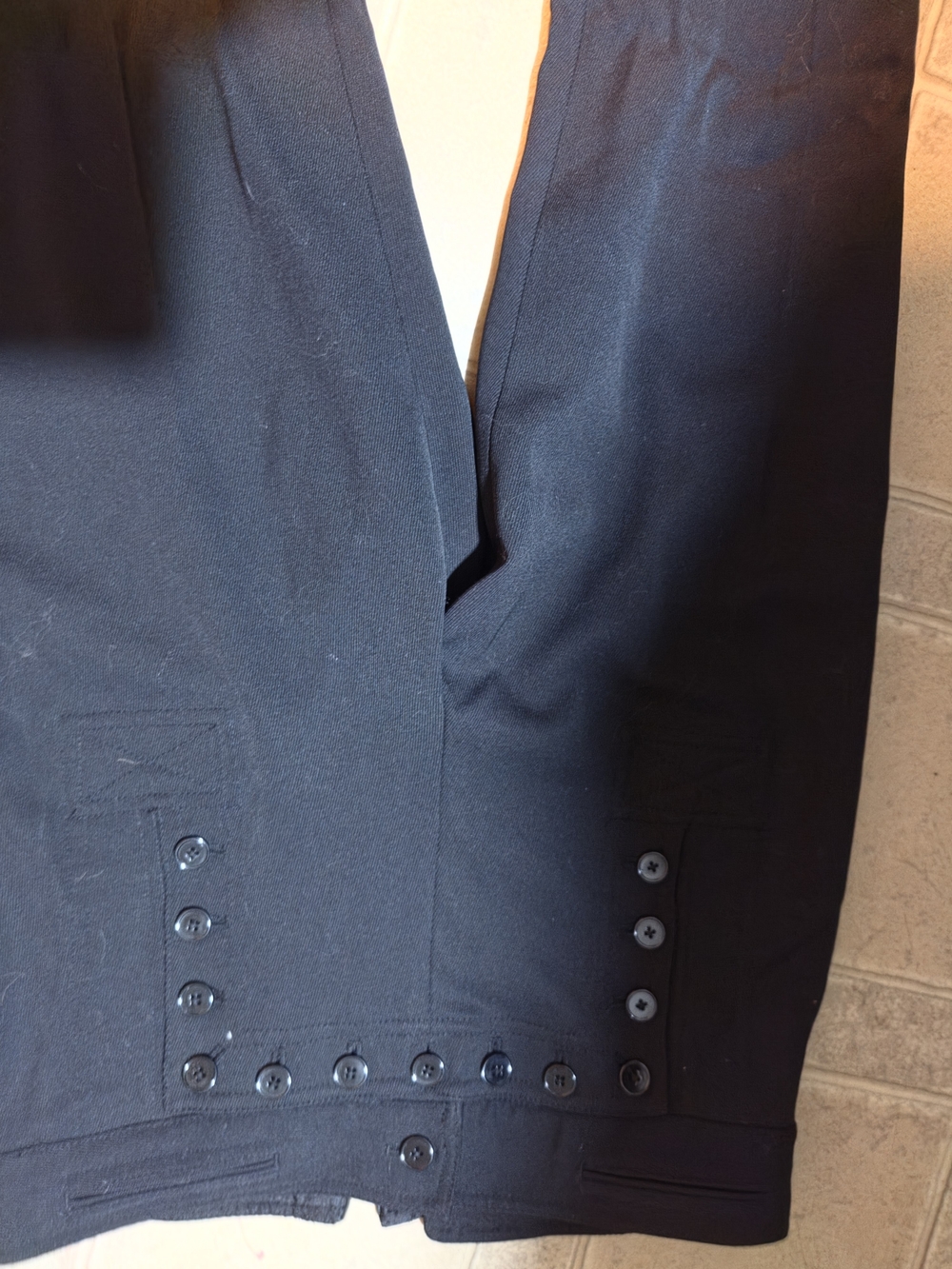 Polo by Ralph Lauren Black Boot Cut Pants with Button Detail